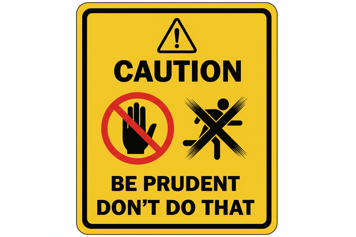 image to say attention, be prudent, dont do that